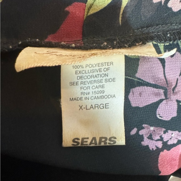 VTG 70s SEARS Lingerie Floral Rose Robe - Picture 7 of 7